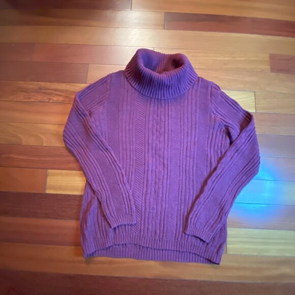 Croft & Barrow Purple Knit Sweater Turtle Neck size Medium - Picture 4 of 9